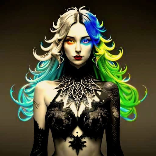 Vibrant Abstract Mandelbrot Set in Synthwave Style