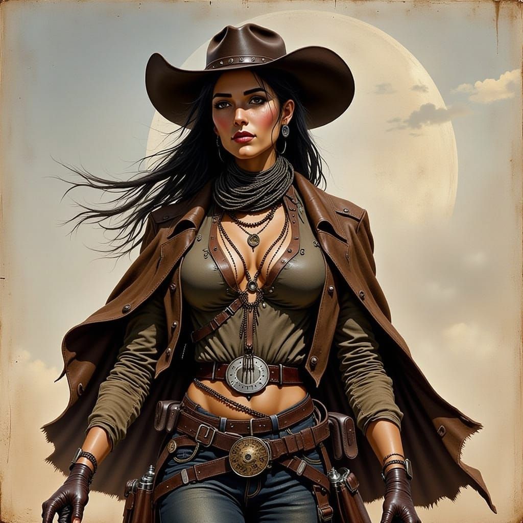 Cyborg Gunslinger in the Wild West