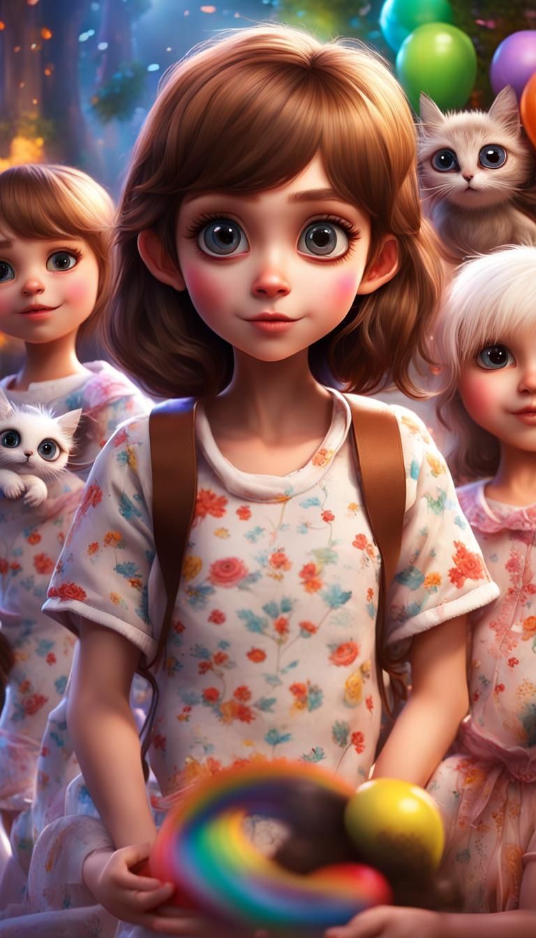 Rainbow Pajama Party with Coco: Detailed Matte Painting