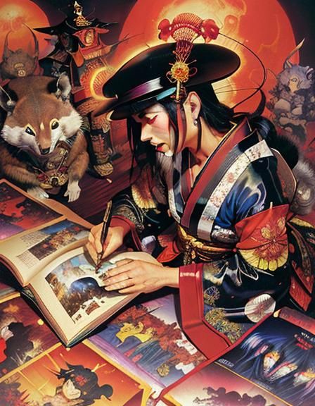 Terrifying Japanese Yokai and Yurei in Dark Fantasy Style