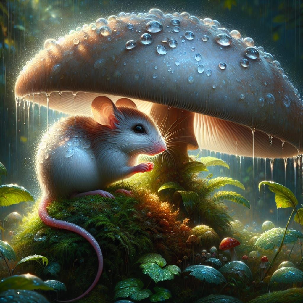 Elegant Mouse in Dreamlike Forest