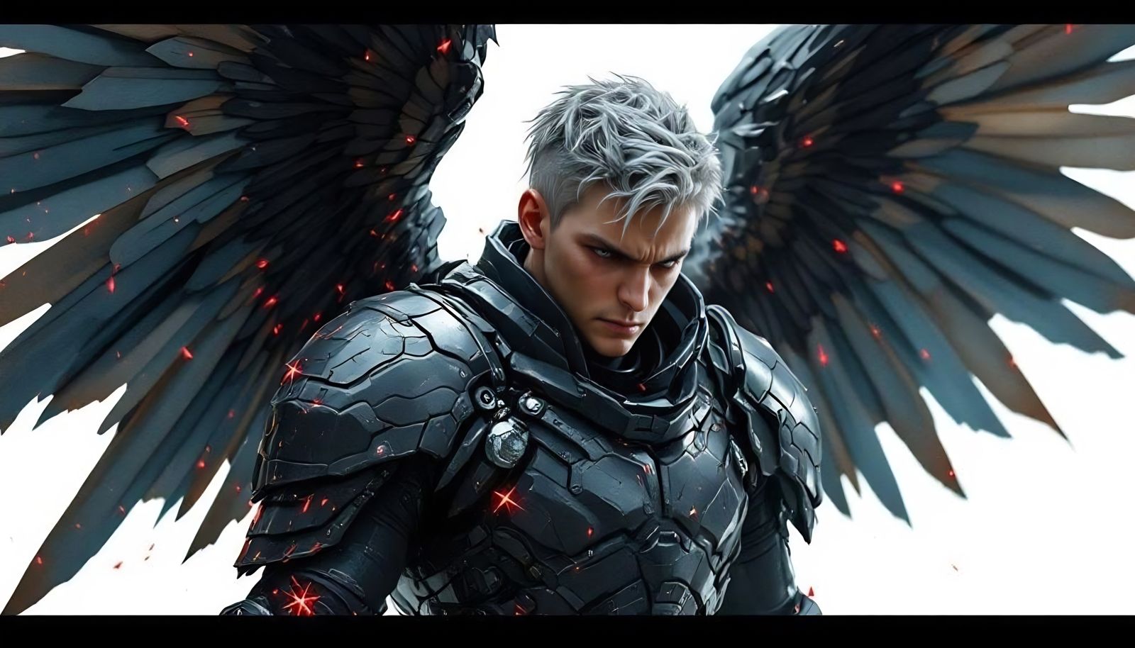 Cybernetic Supersoldier with Mechanical Wings