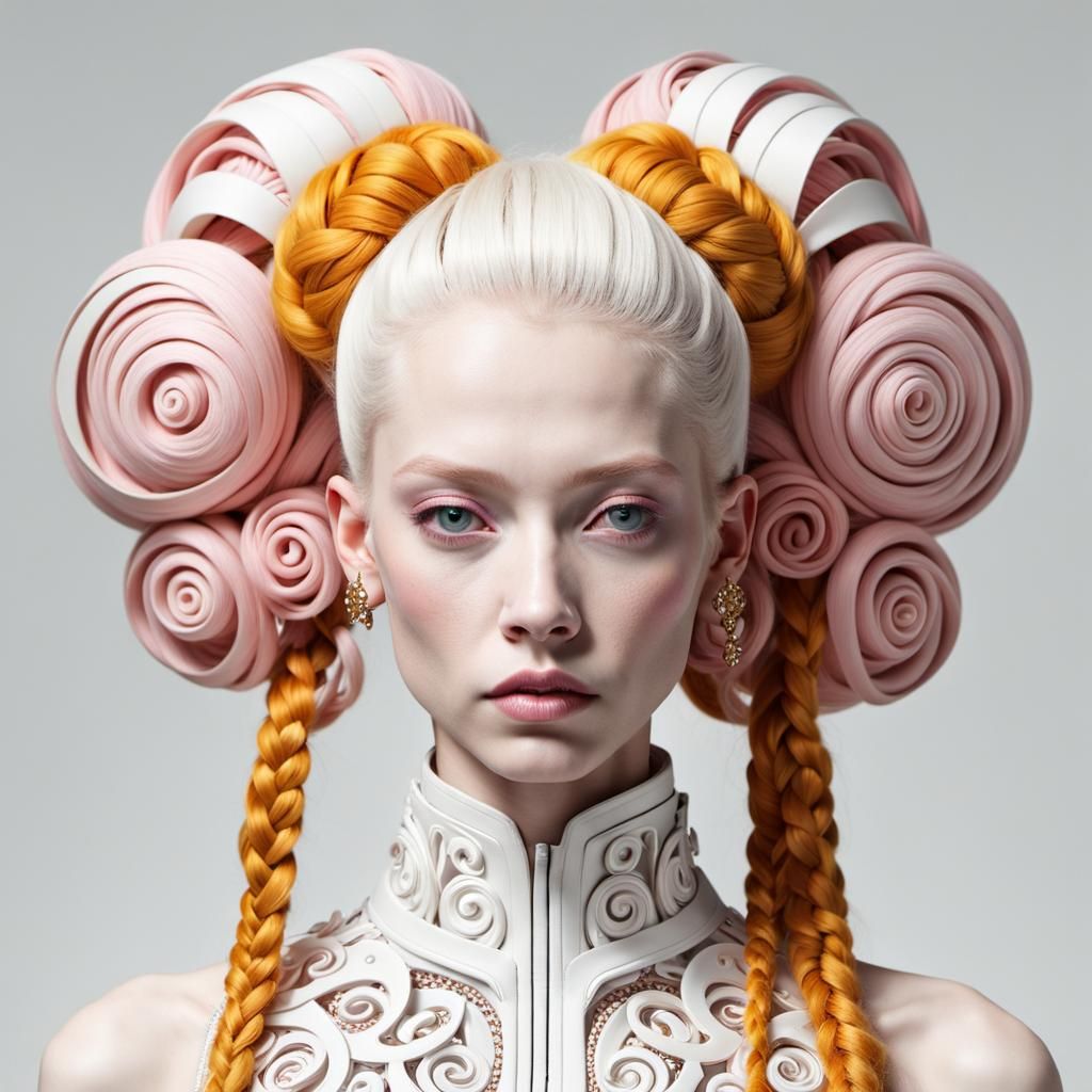 Avant-Garde Hairstyle with Neon Accents