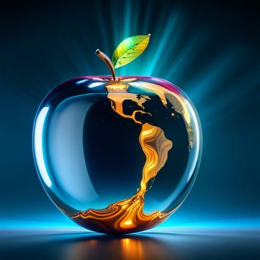 Apple Figurine with Cloud Hurricane, Art Nouveau