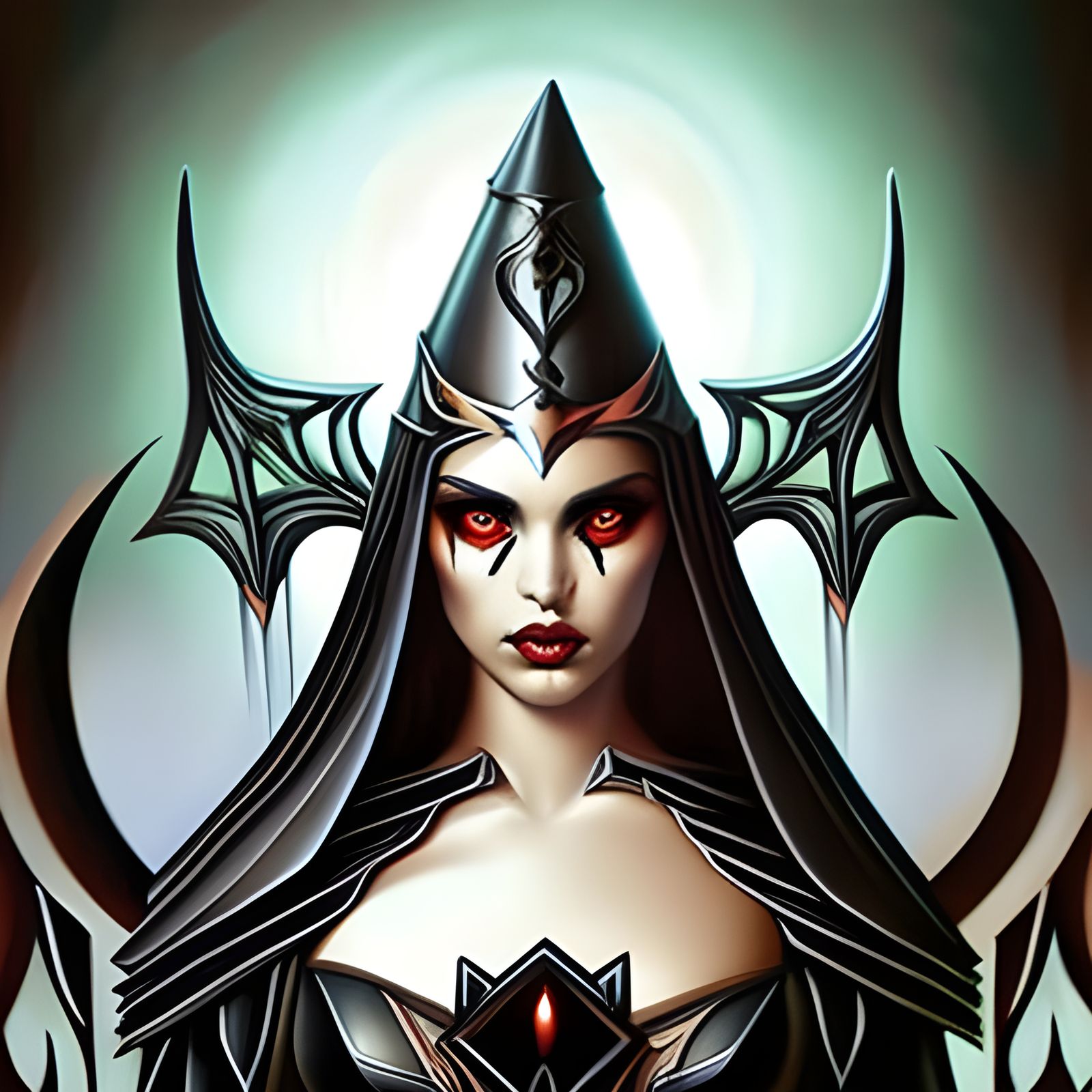 Sinister Witch Portrait in Dark Fantasy Style