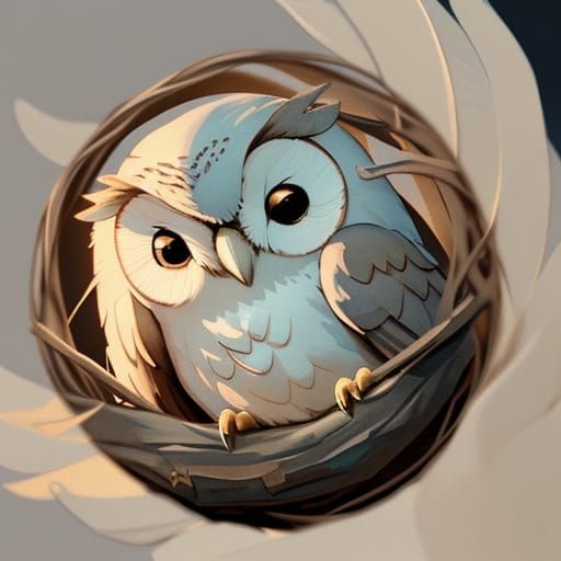 Soothing Watercolor Owl in Golden Hour