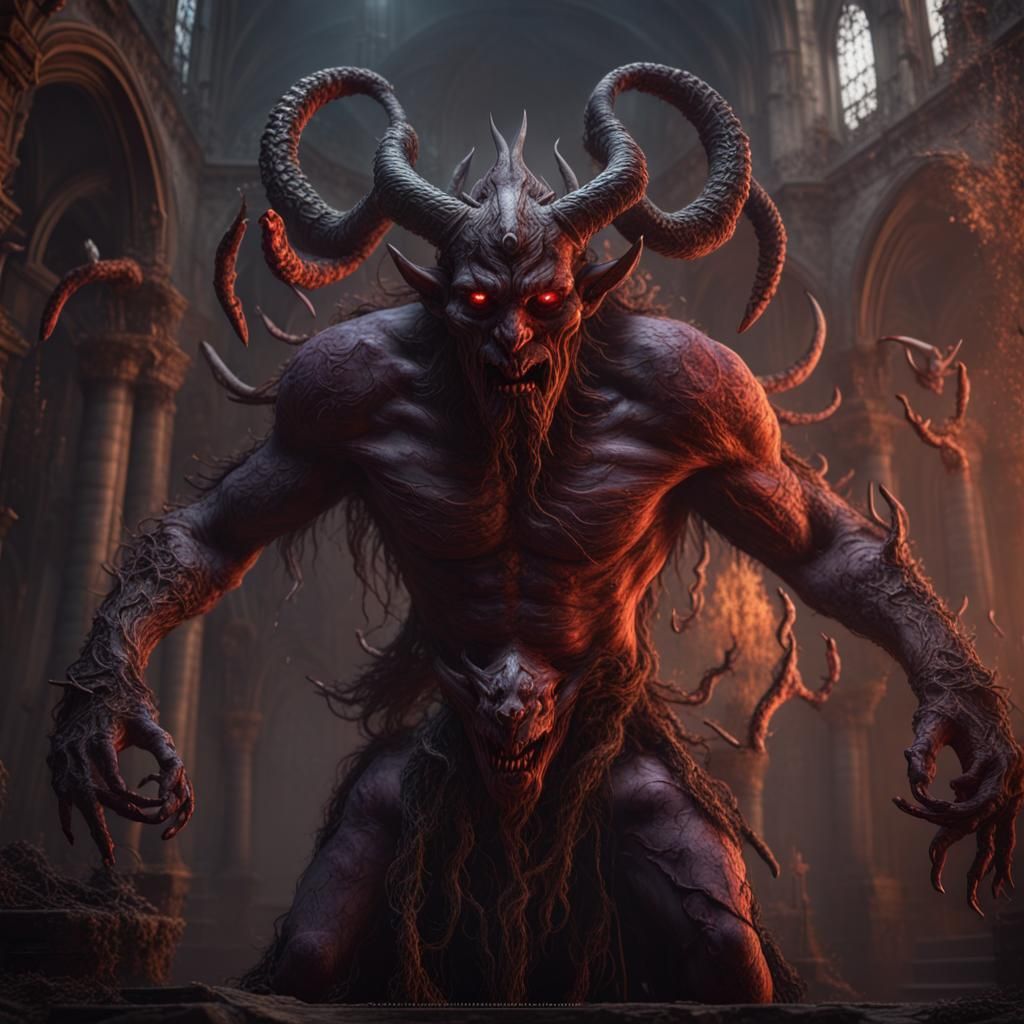 Aalpit the Goetic Demon in Detailed Matte Painting