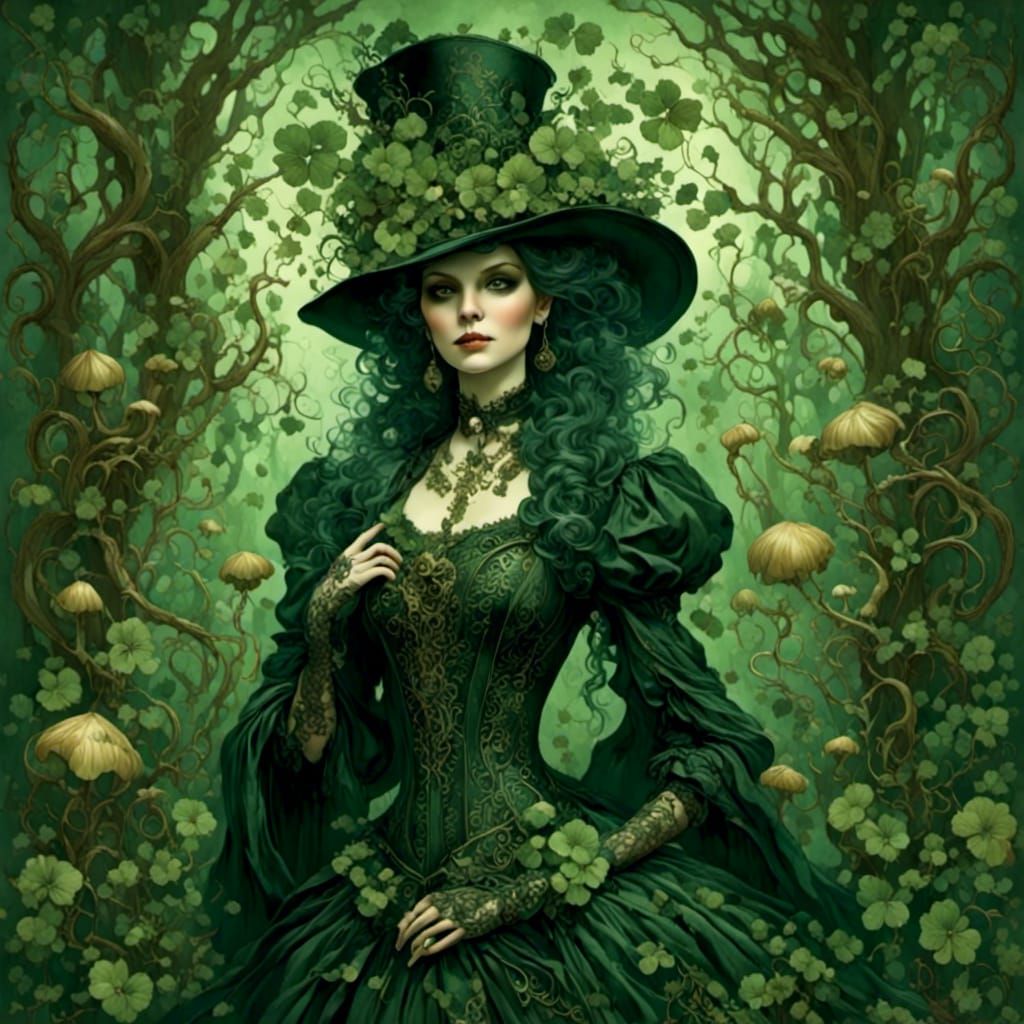 Gothic St Patrick's Day Party in Watercolor Style