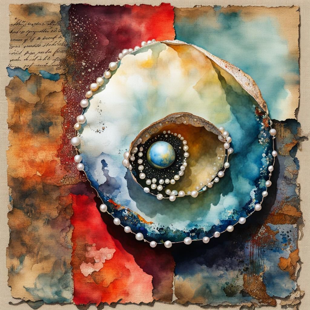 Abstract Pearl Search: A Mixed Media Masterpiece