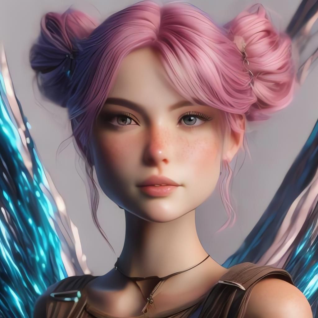 Radiant Chibi Character Portrait in Pastel Colors