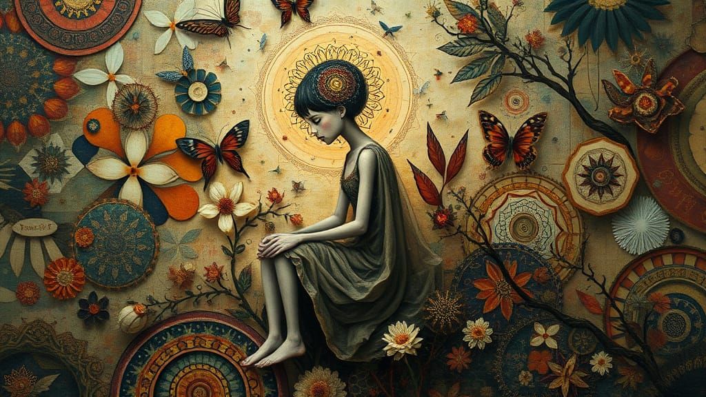 Surreal Figure Emerges from Cosmic Tapestry