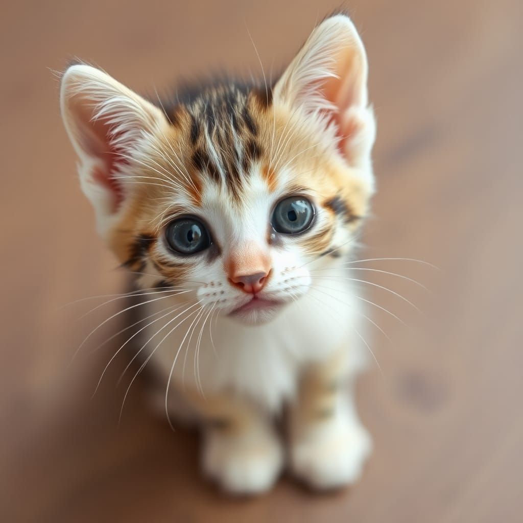 Cute Kitten Looking into Camera