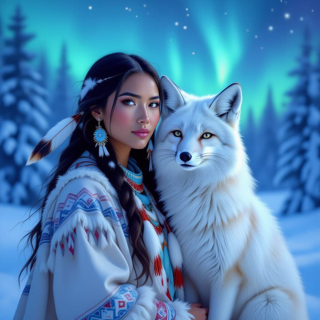 Native wife artic White fox