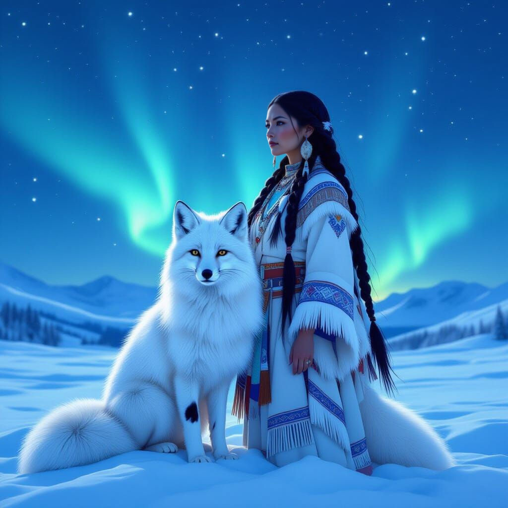Native wife artic White fox
