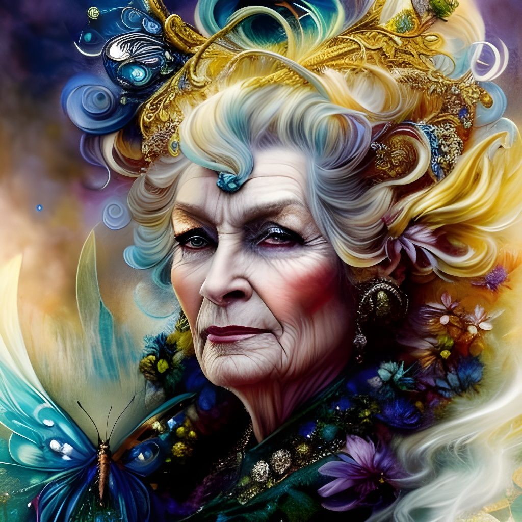 Celestial Fairy Queen Portrait in Fantasy Style