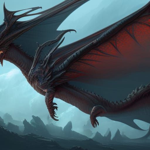 Detailed Wyvern Concept Art in Deep Color