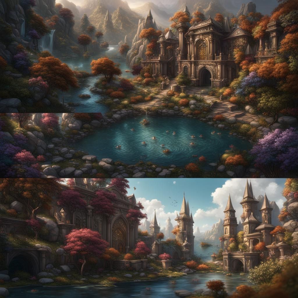 Fantastical Embroidery Magic in Detailed Matte Painting