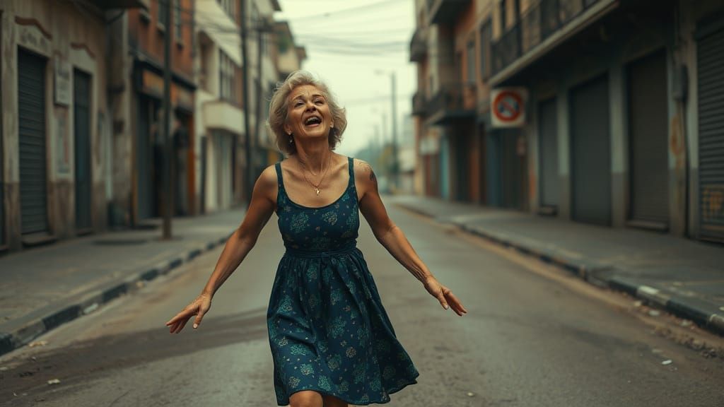 Vintage Mom Tap Dances on Dirty Street