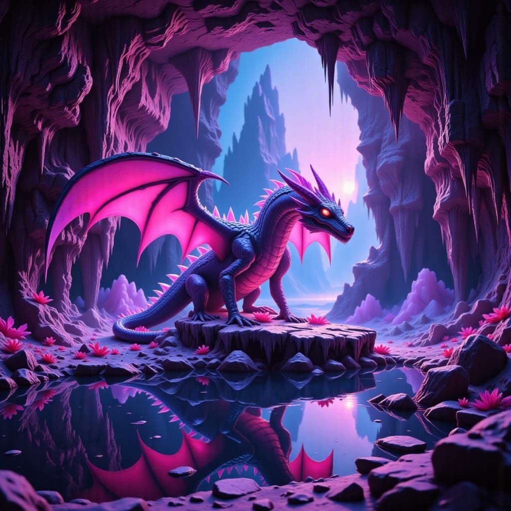 Ghostly Dragon Lair with Volumetric Lighting