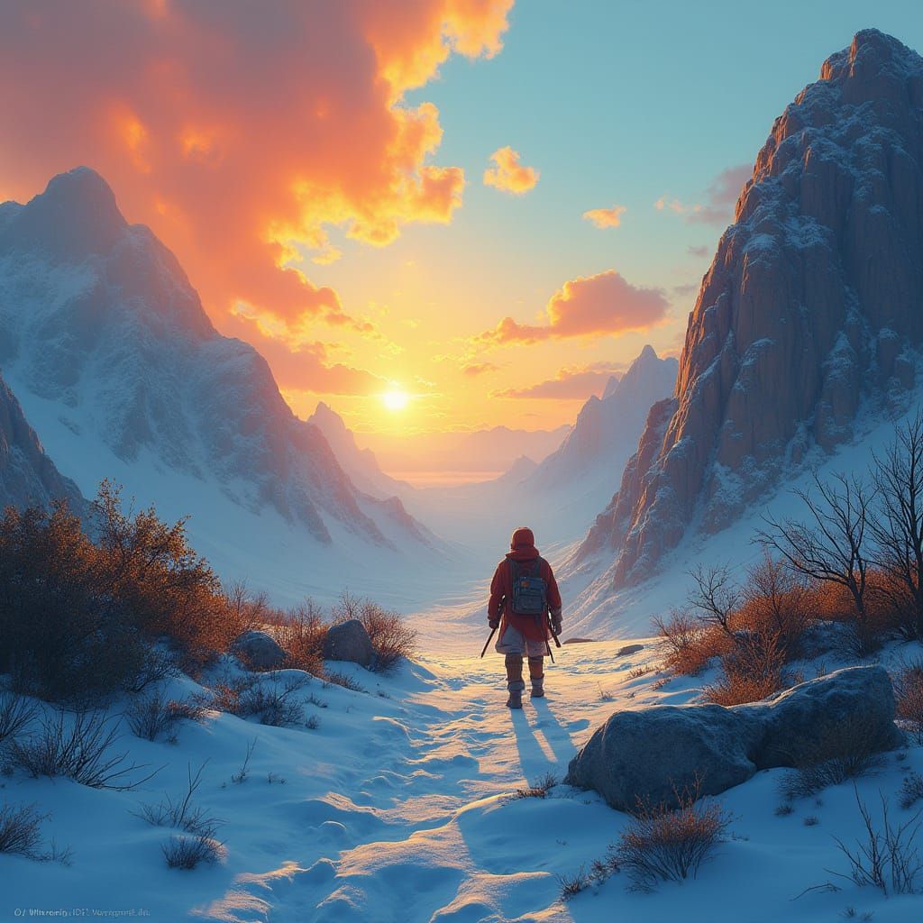 Hero Navigates Summer to Winter Landscape