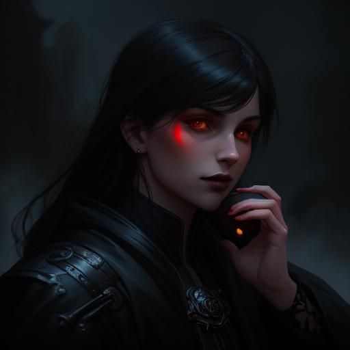 Vampire and Werewolf Portrait in Dark Fantasy Style