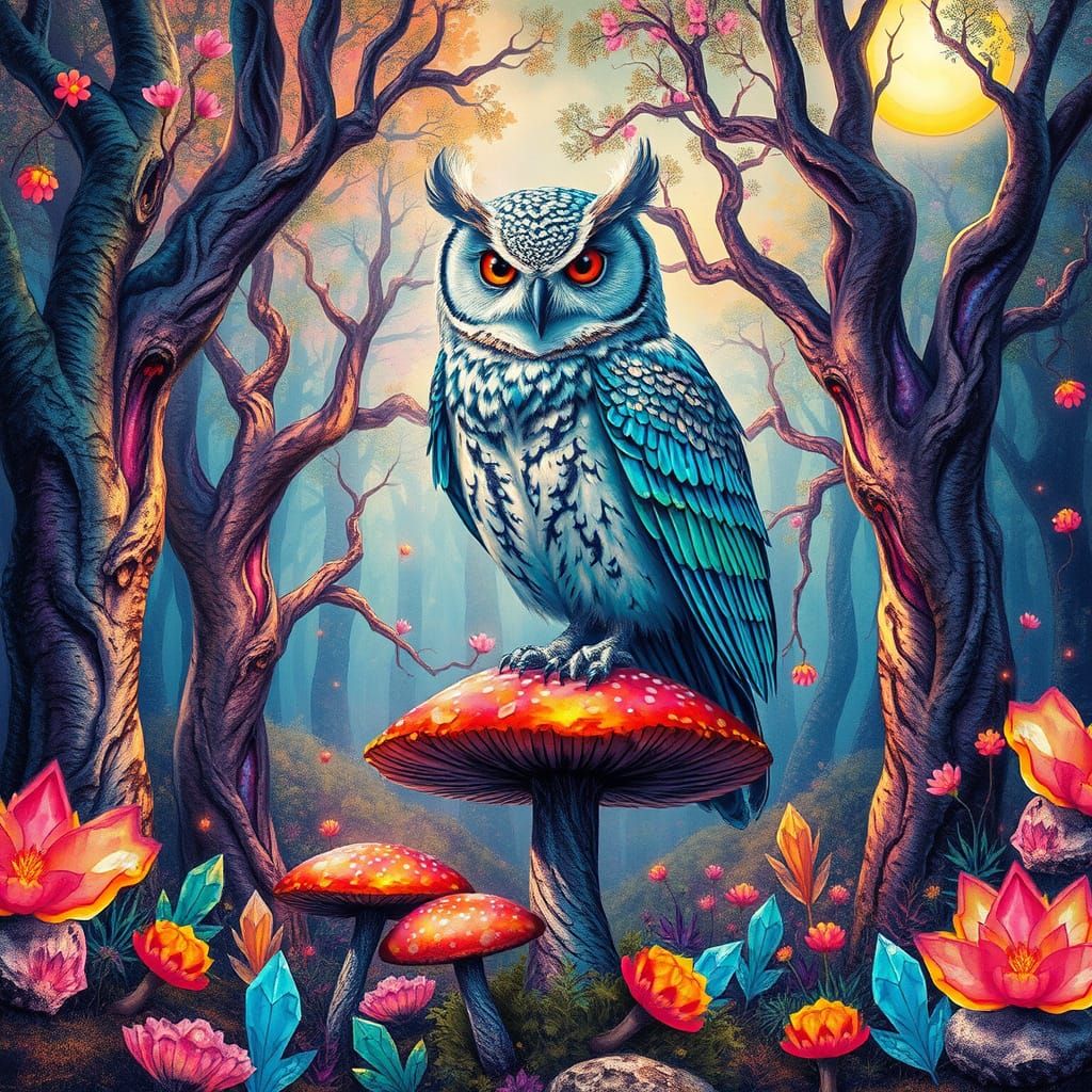 Dreamlike Forest Teeming with Iridescent Magic