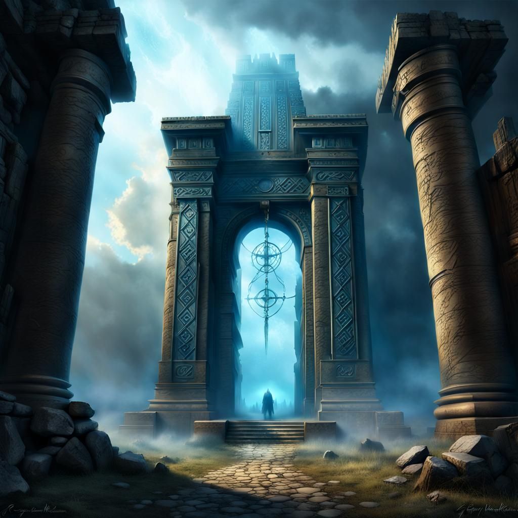 Mystical Gateway in Ancient Giant Temple
