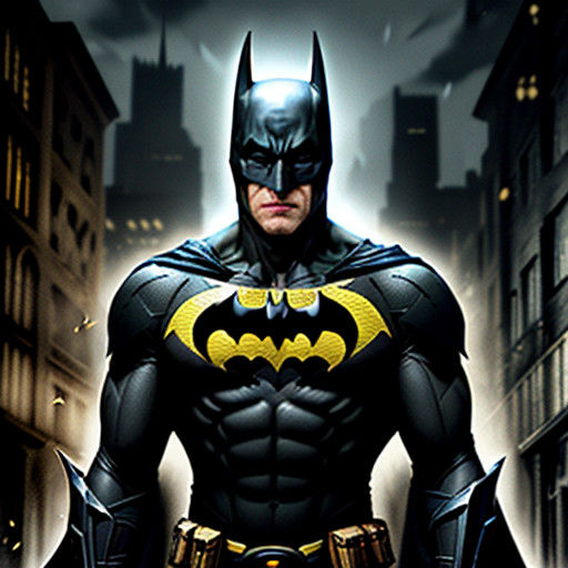 Batman in a Dystopian Cyberpunk Cityscape