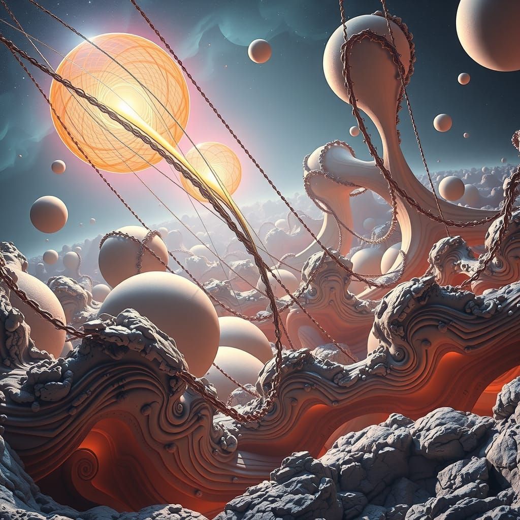 Surreal Digital Art of String Theory Physics and Geometry