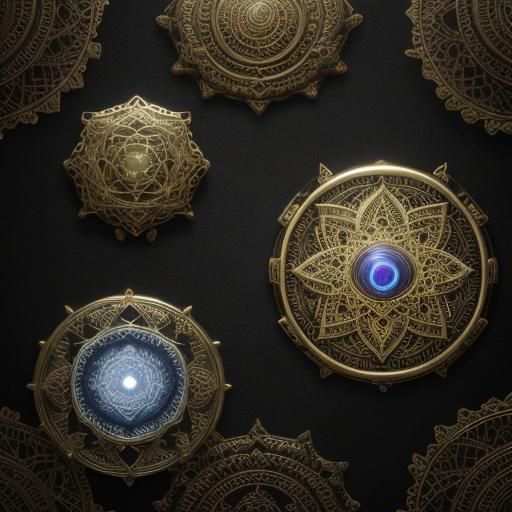 Third Eye Cabochon with Chakra System in 3ds Max