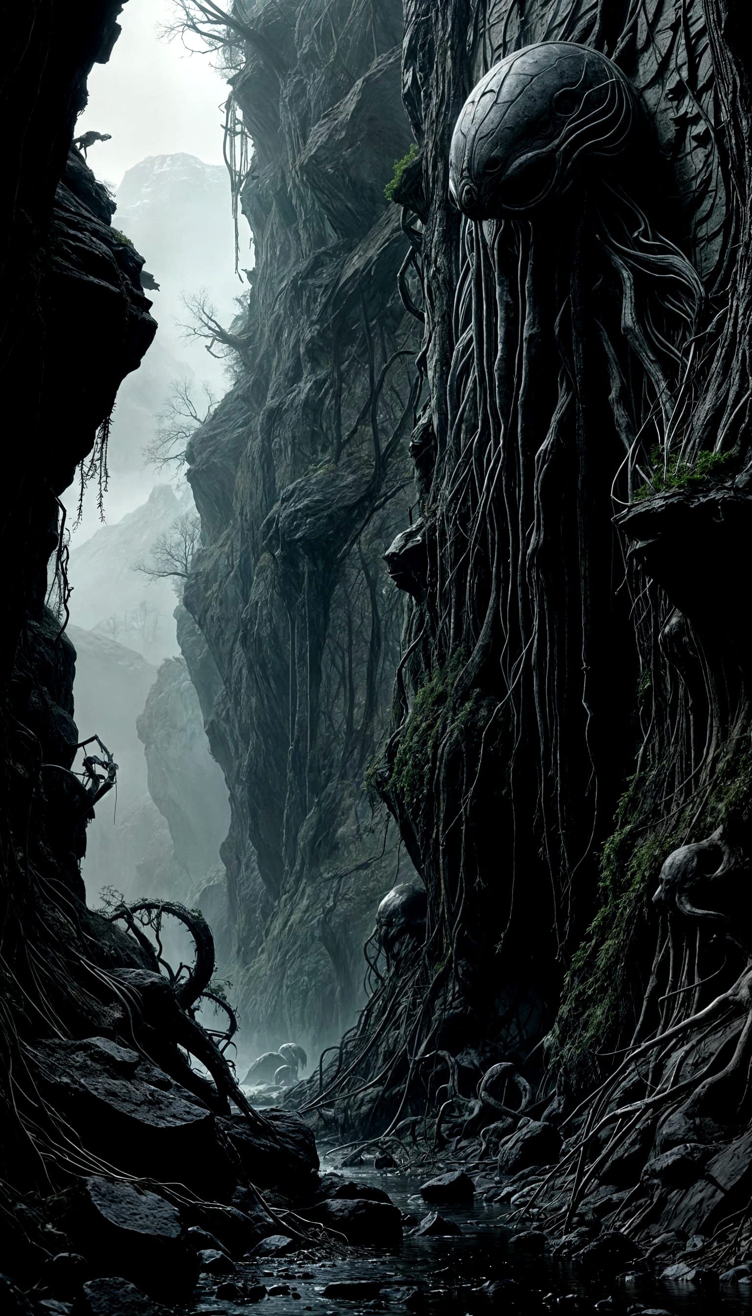 Bizarre Creatures Emerging from Darkness