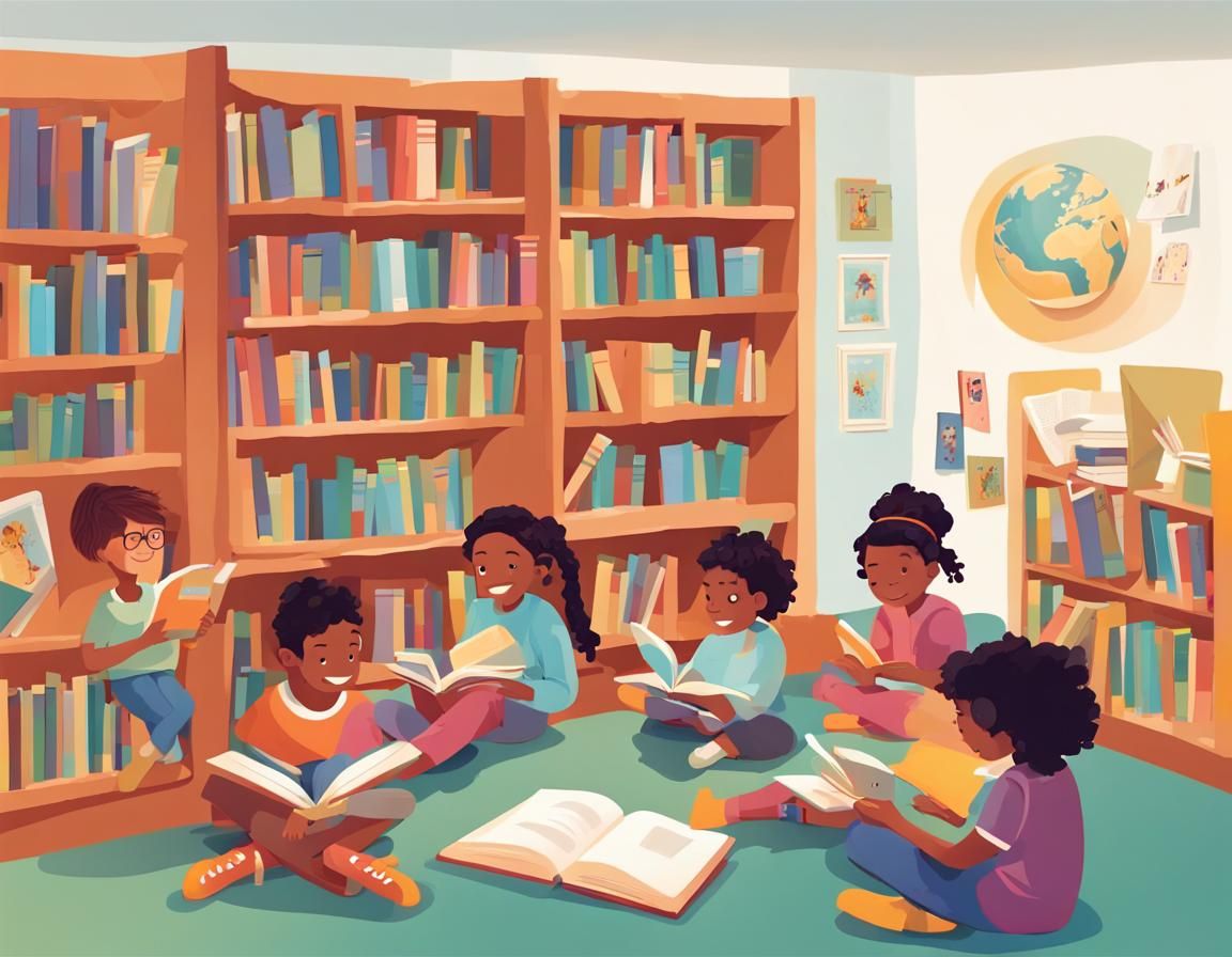 Inspiring School Library Promoting Children's Reading