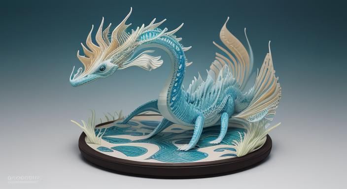 Sea Dragon (cut paper sculpture)
