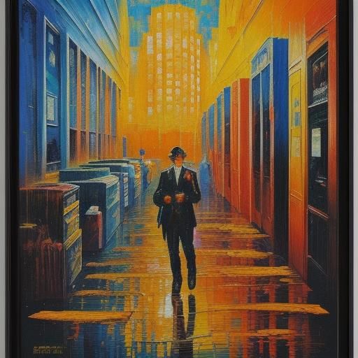 Office Nameplate as Expressionist Comic Book Art