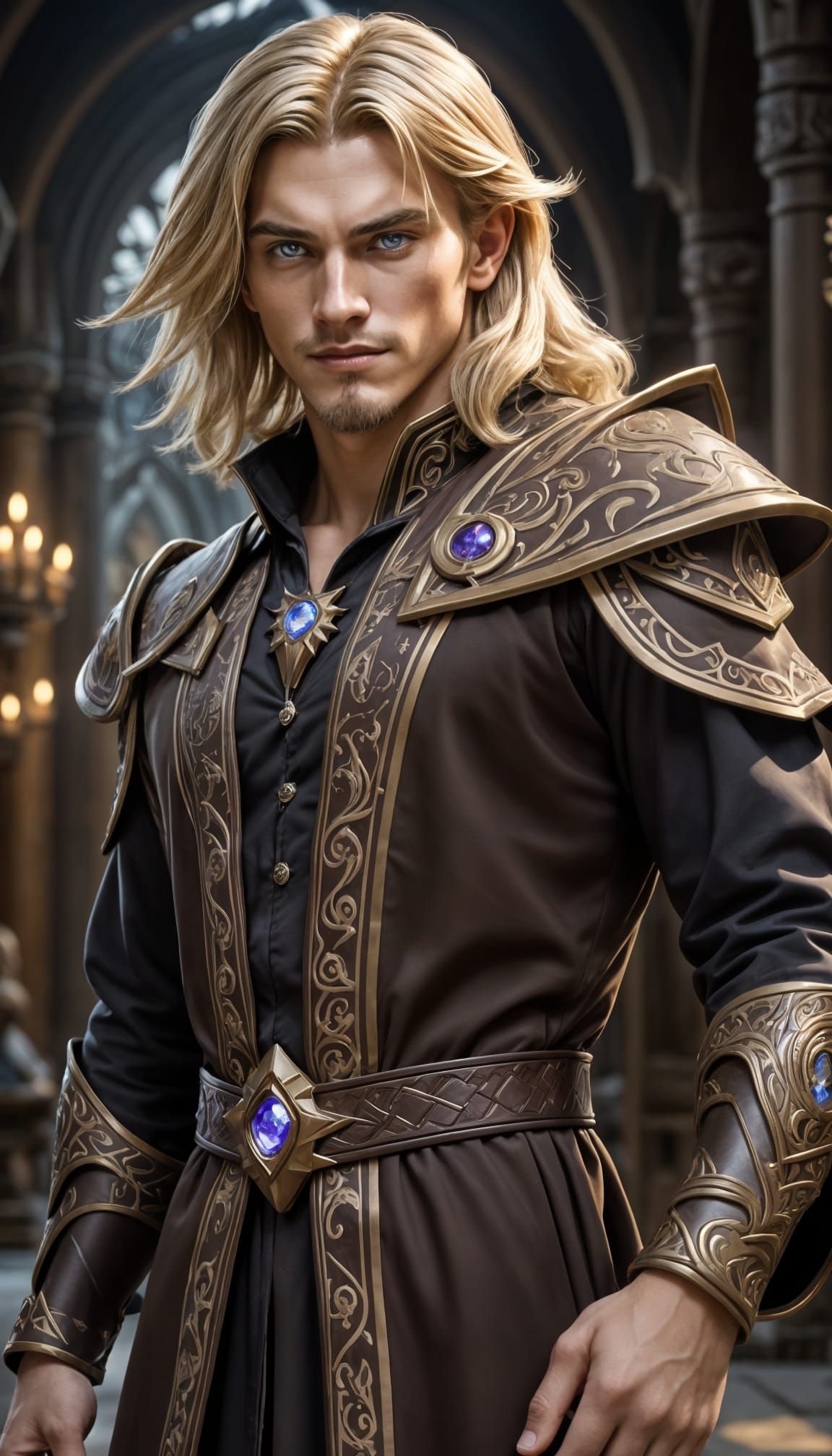 Young Wizard Apprentice in Warcraft Style, 8K