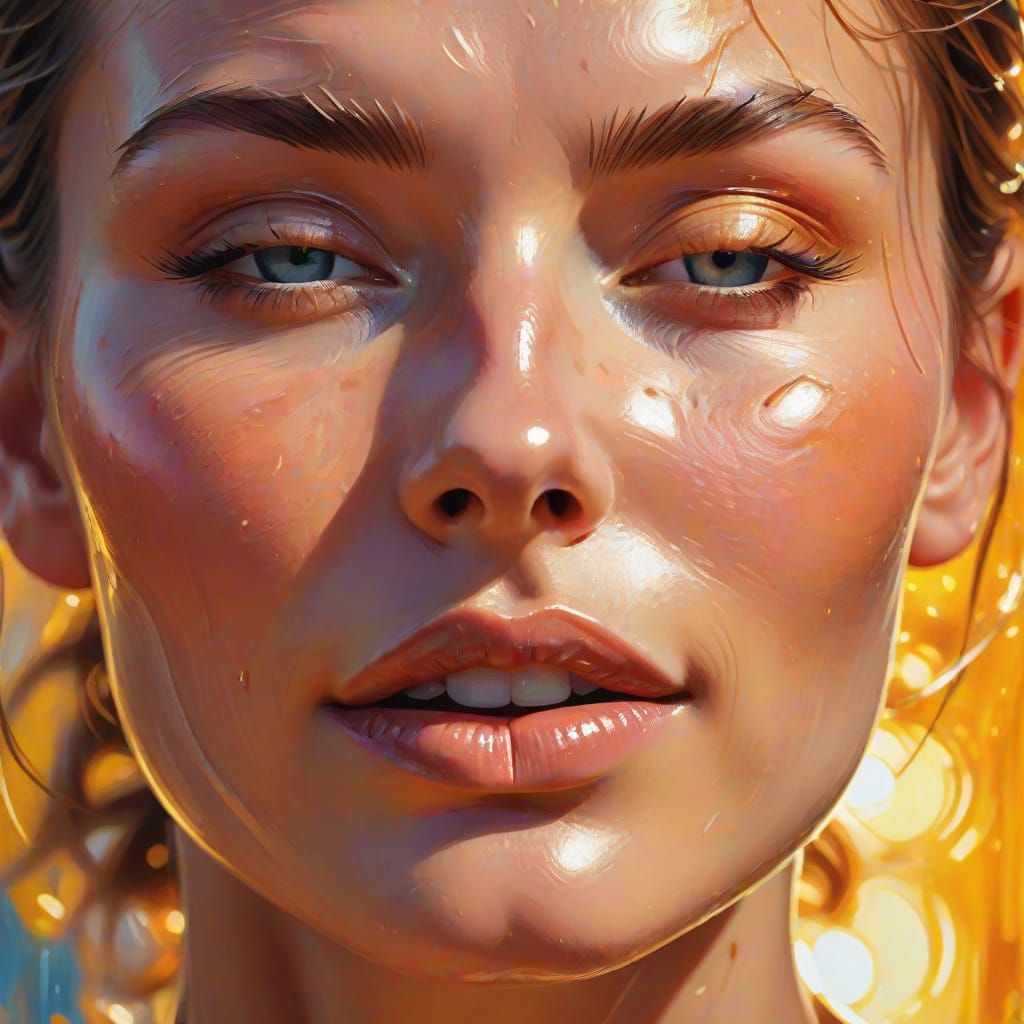 Sensual Fauvist Portrait in Warm Golden Light