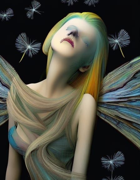 Gossamer Dreamscape: Woman with Butterfly Wings
