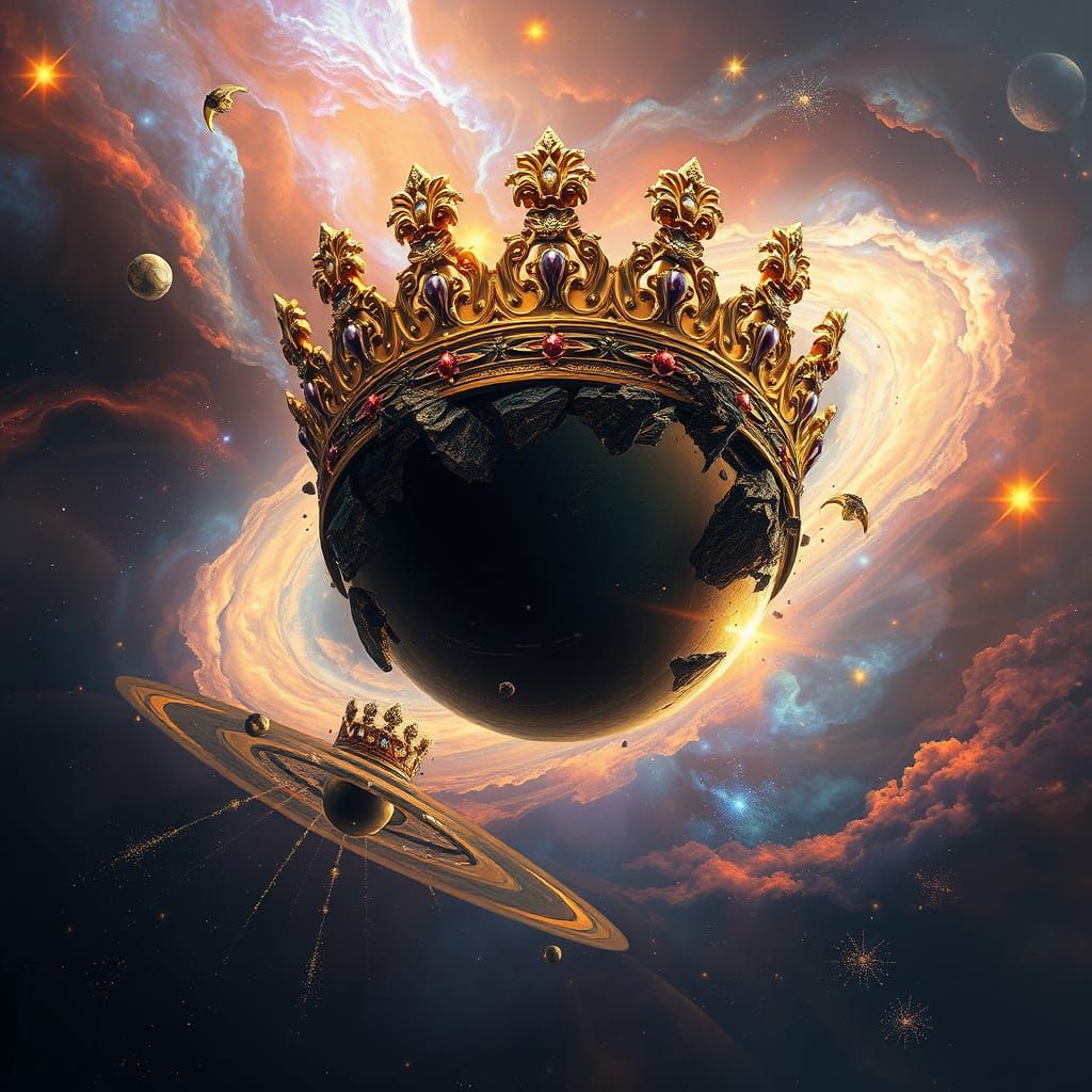 Cosmic Crown of Shattered Planets and Nebulae