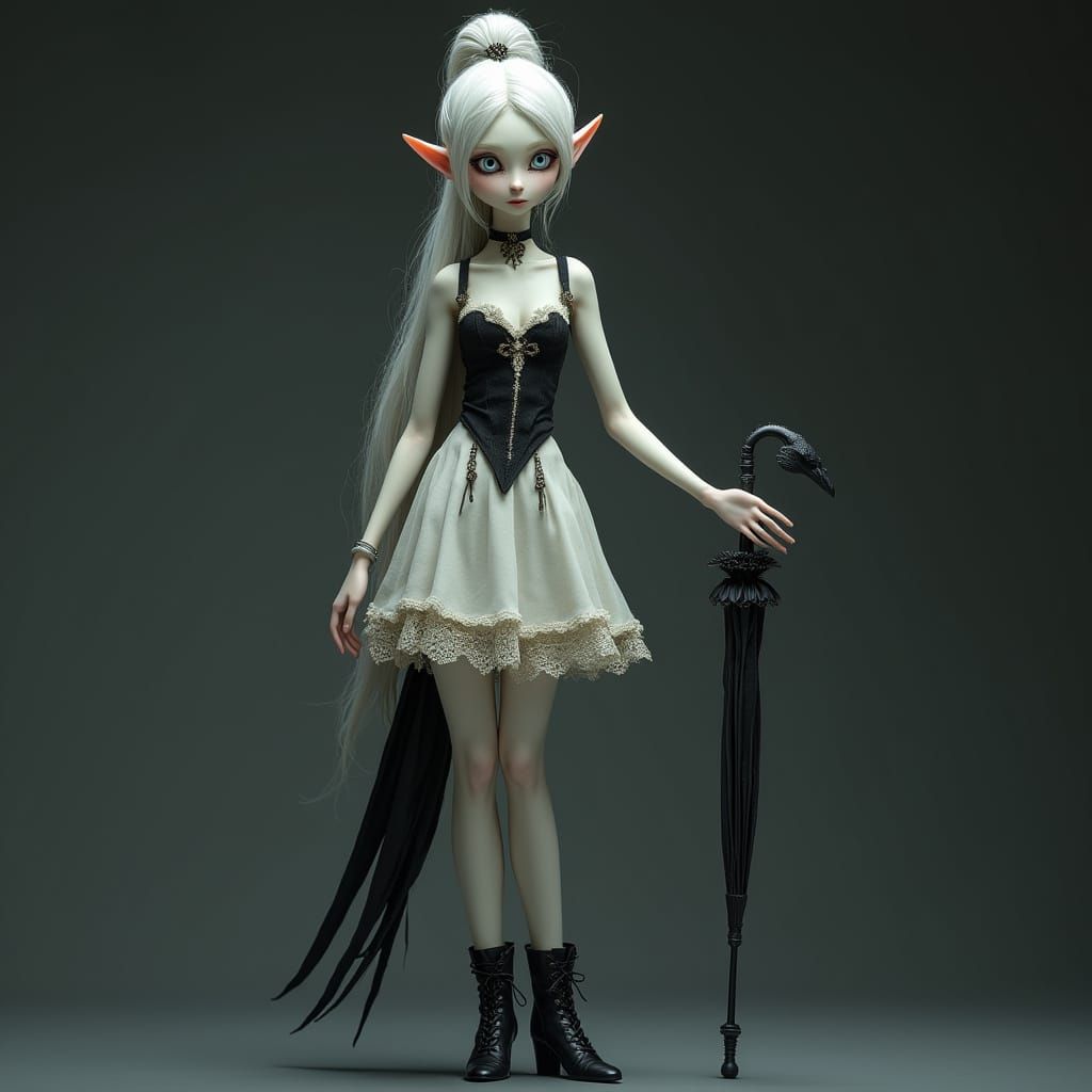 Ethereal Victorian Faerie with Silvery Hair and Mischievous ...