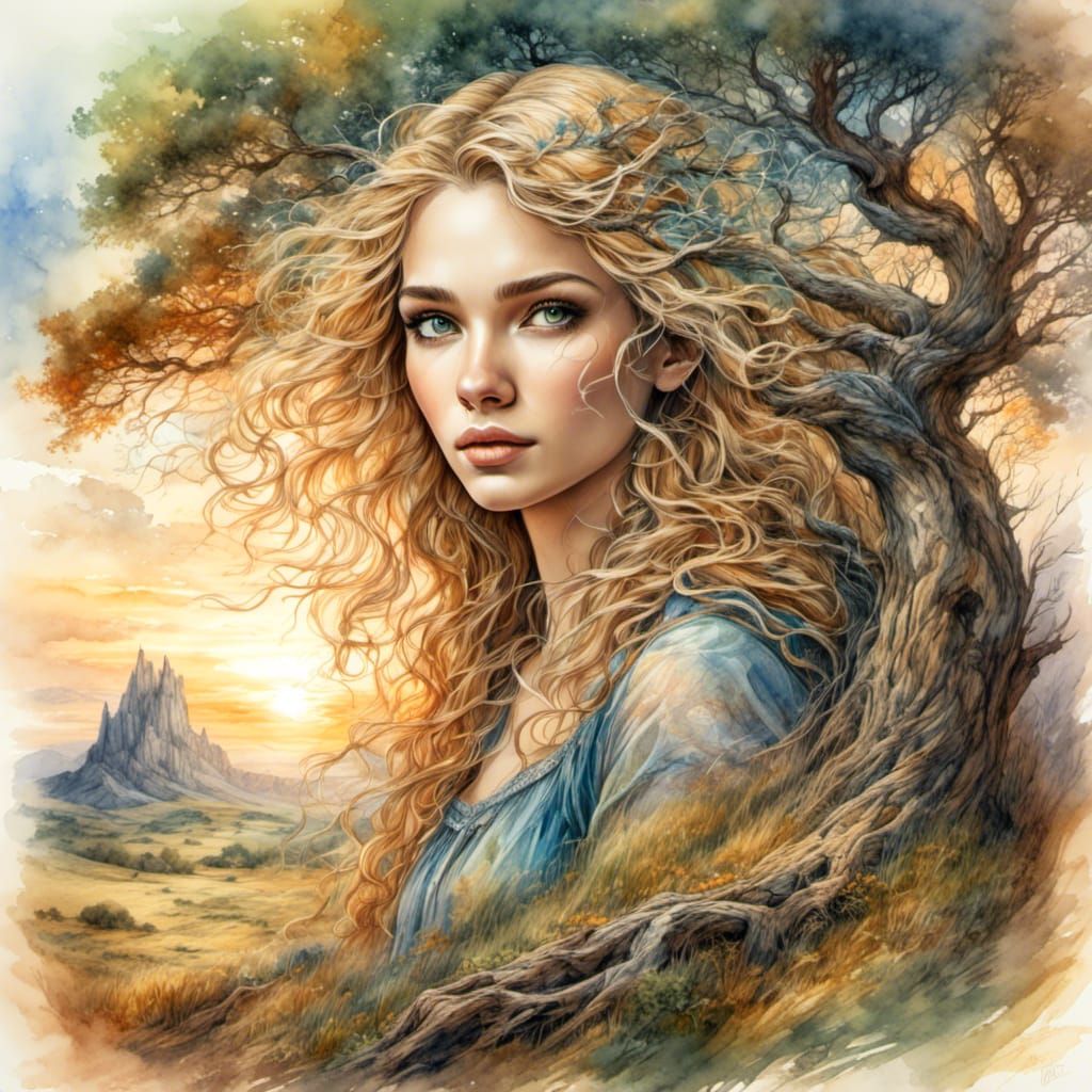 Young woman in the meadows