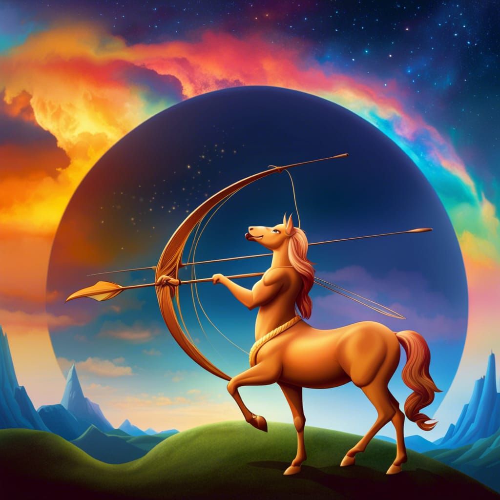 Centaur Archer Silhouetted Against the Moon