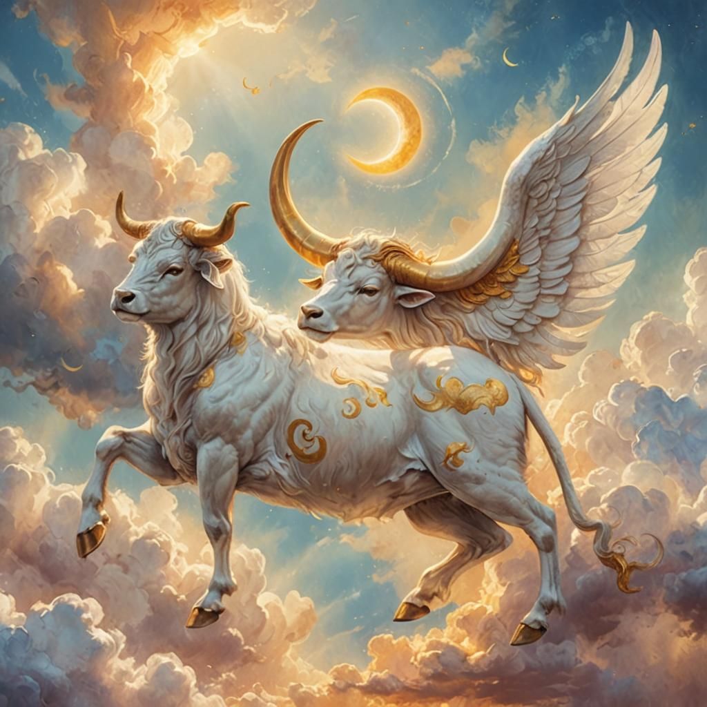 Taurus with Crescent Moon in Divine Sunshine