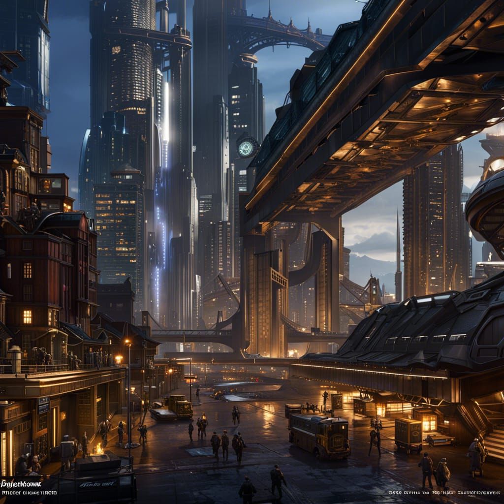 Futuristic City of Steel Concept Art