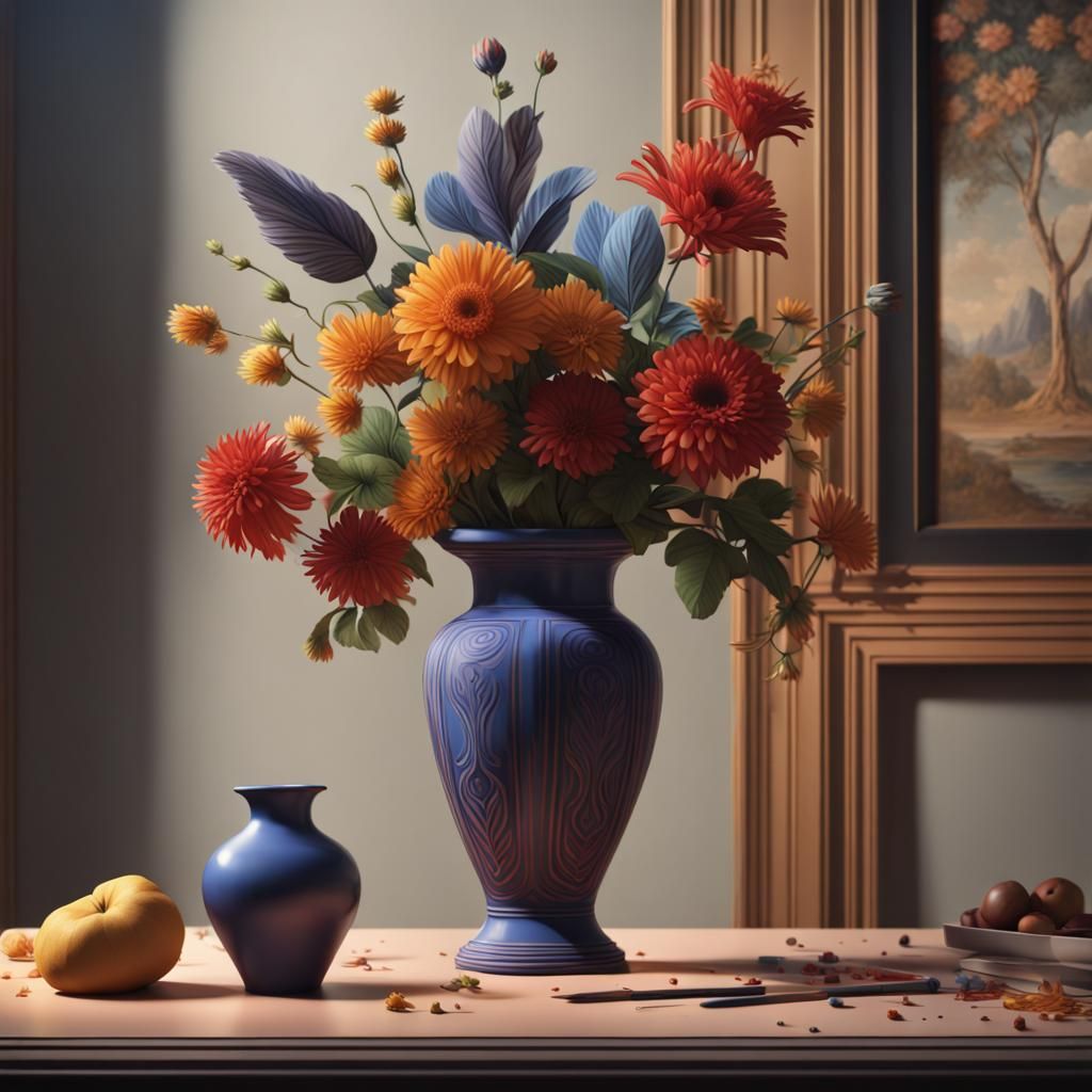 Flower Vase in the Style of Pablo Picasso