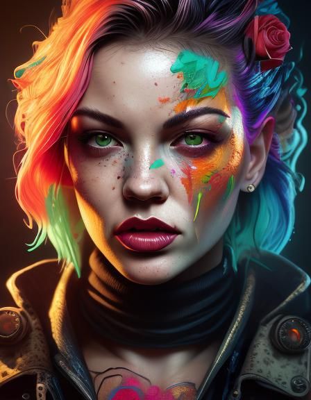 Graffiti Art: Female, Heart, Pumpkin, Rose Fusion