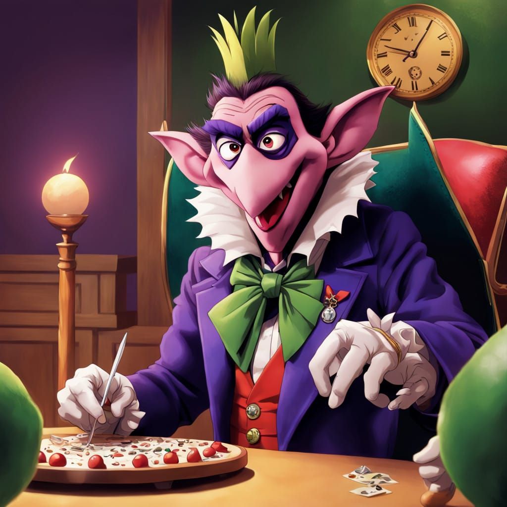 Von Count's Futuristic Countdown in Anime Style