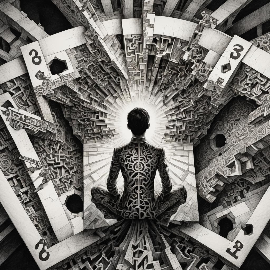 MC Escher architecture drawing