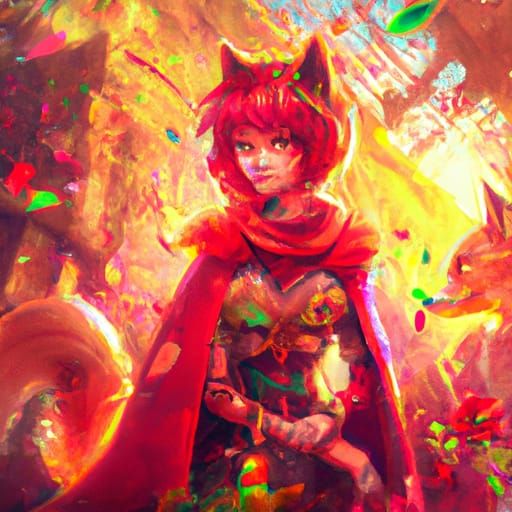 Foxgirl Fairy in a Dramatic Digital Painting