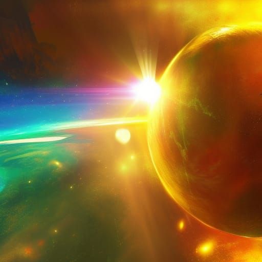 Hyperrealistic Planet in Splash Art Style