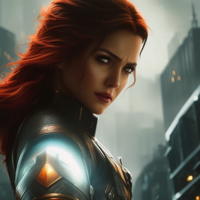 Noir Black Widow Portrait in Hyperrealistic Style